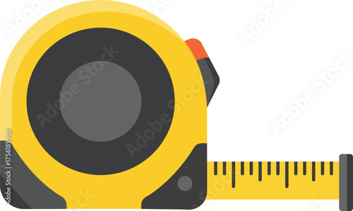 Yellow measuring tape tool for construction diy home improvement and accurate measurements isolated on transparent background