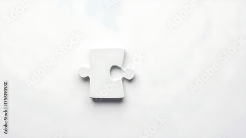 Mismatched puzzle piece forced into wrong geometric position, symbolic conflict with clean lines and negative space.