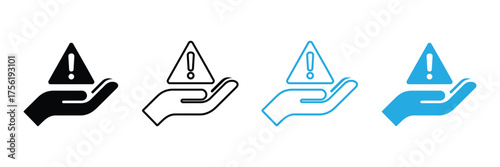 Caution and safety are conveyed with this warning symbol in hand, suitable for designs needing attention, alerts, or risk awareness. Perfect for web, apps, and more.