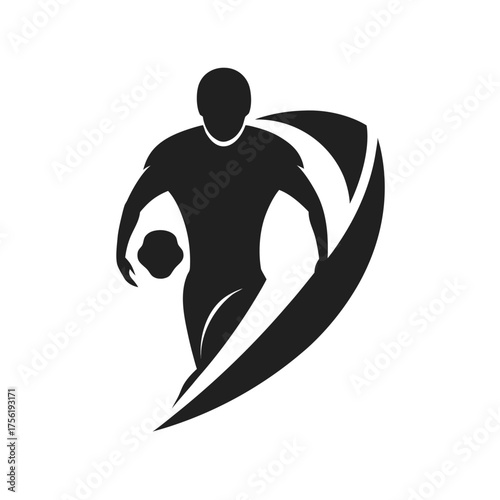 Football silhouette clean sports symbol minimal athletic game concept vector with white background