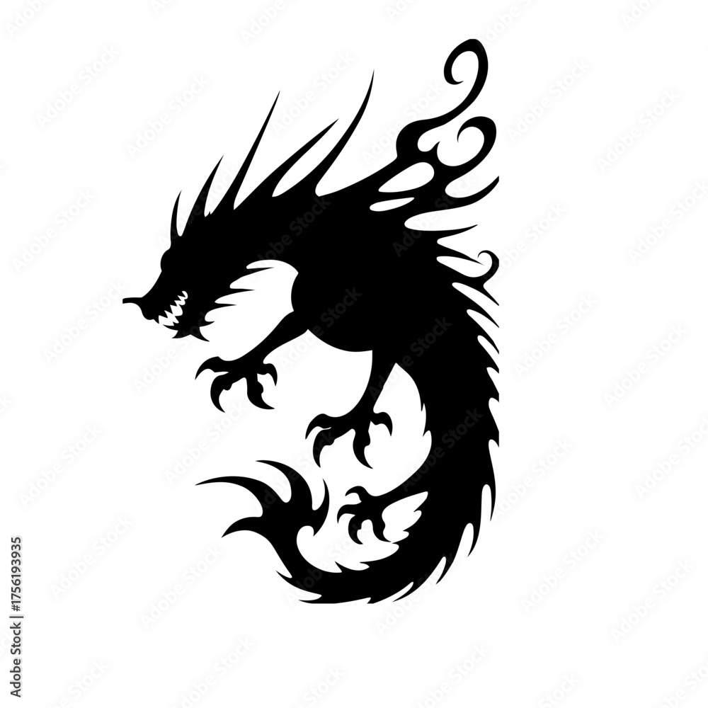 Naklejka premium dragon tattoo design