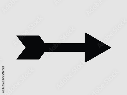 Simple black silhouette arrow illustration vector graphic scalable eps icon for direction and navigation vector illustration white background