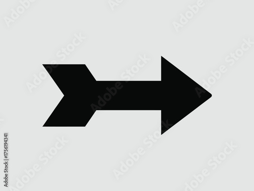 Black silhouette arrow illustration vector graphic scalable eps icon for directional navigation and forward motion vector illustration white background