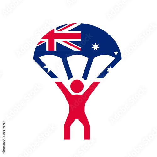 Australia Flag Paragliding In Icon