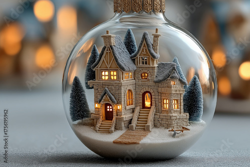 A miniature snowy village i...