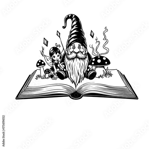 open book with green leaves and flowers