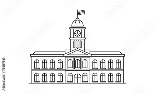 Icono negro de ayuntamiento en fondo blanco