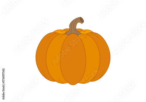 Calabaza naranja de otoño en fondo blanco