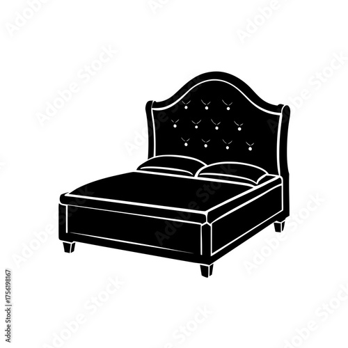italian designer bed with leather headboard