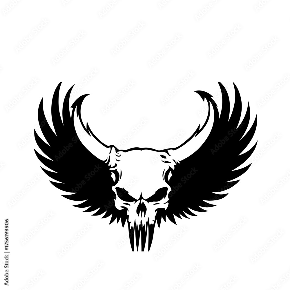 Fototapeta premium skull with wings