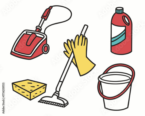 Cleaning supplies for household chores