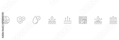 Waterproof, water resistant, moisture protection icon vector illustration