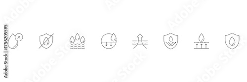 No waterproof, water prevention protection icon vector illustration