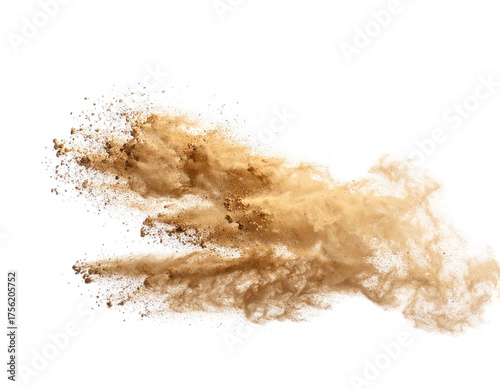 Abstract image of a cloud of tan dust, with a blurred, wispy appearance against black
