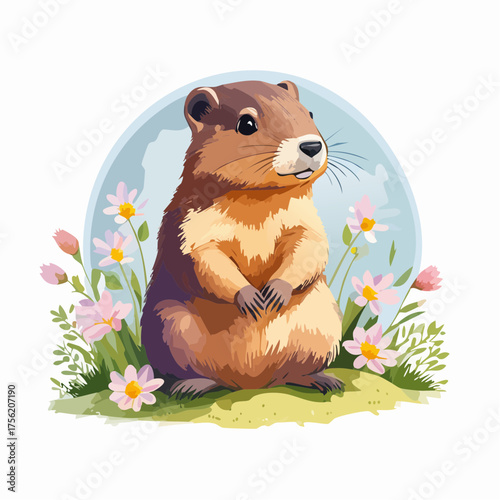 Murmeltier auf Bergwiese