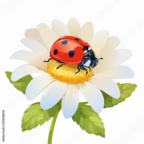 Marienkäfer auf Gänseblümchen