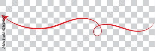 Round curl long arrow. Thin arrow curled symbol icon. Arrow swish sign.