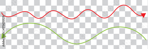 Long squiggle dashed line arrow