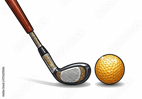 Golf Club and Ball Ready for a Swing.