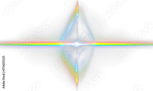 Light Diffraction with Rainbow Spectrum Overlay Effect Isolate on Transparent Background, cutout, png