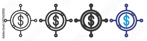 Investment Icon Set Illustration with Outline Style Variation 