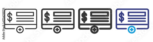 Open Account Icon Set Illustration with Outline Style Variation 