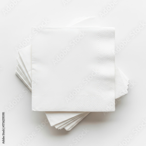 Stack of Clean White Paper Napkins for Parties and Dining Occasions