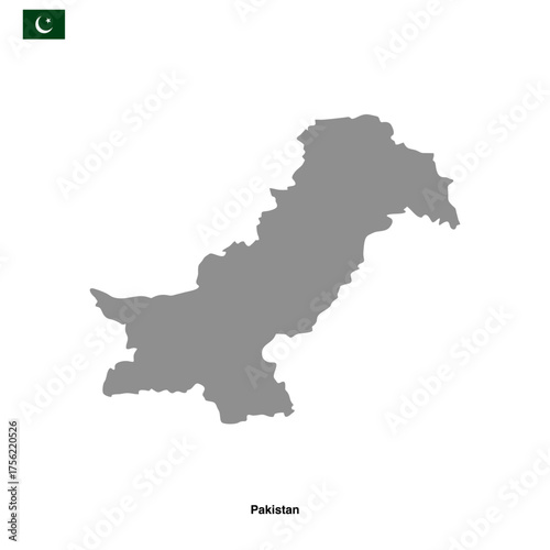 Pakistan map isolated on transparent background