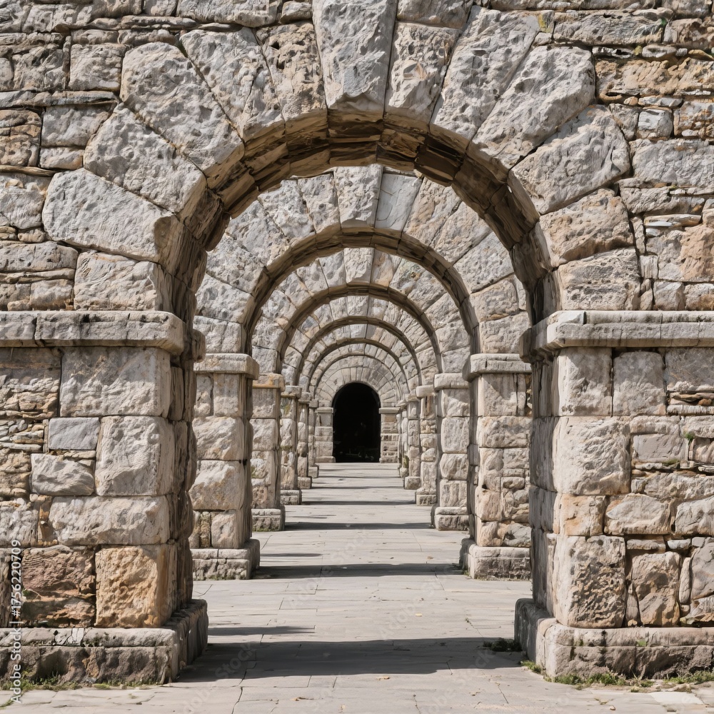 Naklejka premium Symmetry in Stone Archways