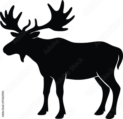 elk moose logo silhouette vector illustration, elk deer moose silhouette vector illustration