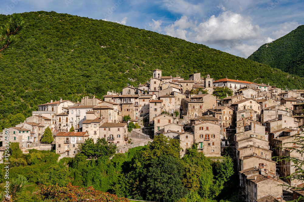 Fototapeta premium Scanno is an Italian town of 1 782 inhabitants located in the province of L’Aquila, in Abruzzo. The municipal area, surrounded by the Marsican Mountains.