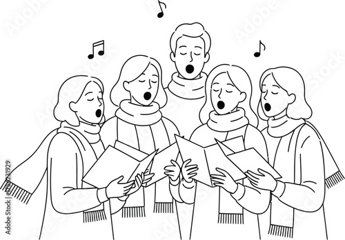 Choir singing carols christmas holiday season performance music vocal harmony group