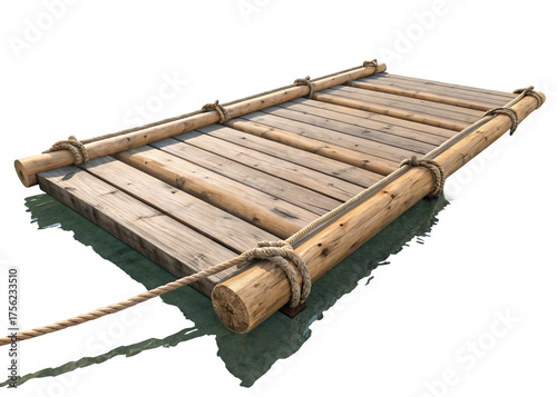 wooden-raft on a isolated transparent background	