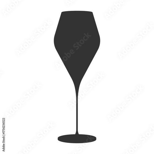 Tall wine glass Silhouette Sticker Icon Pictogram Minimalistic Wine Related Content design element
