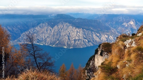 Panoramic Autumn View of Lake Garda from Monte Baldo