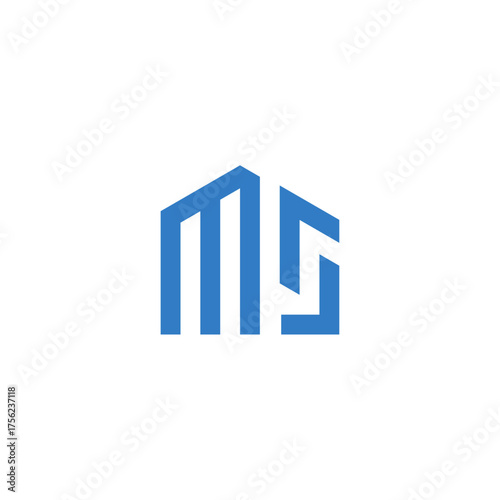 Modern Letter MS home or M5 house logo concept vector icon Free Download Modern Letter MS home or M5 house logo concept vector icon - GFXLoad
