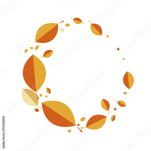 Decorative fall foliage swirl design for seasonal greeting or banner