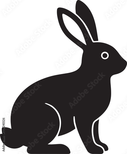 Silhouette of a rabbit isolated on transparent background