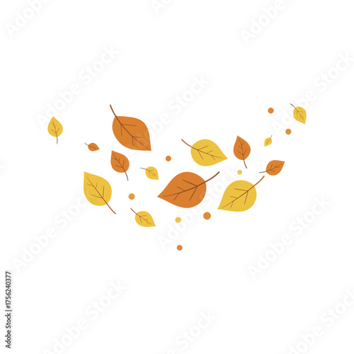Elegant autumn foliage wreath illustration with warm earthy tones