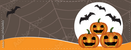Happy Halloween vector banner. Illustration template.