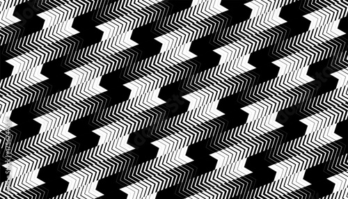 Black and white seamless geometric pattern with sharp arrows shape for sporty and modern background. Fully editable vector element. Vector Format Illustration 