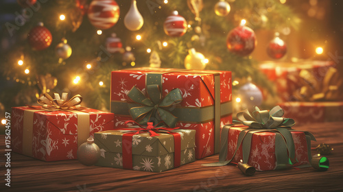 christmas tree with gifts