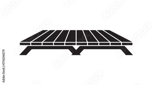 Sleek modern picnic table silhouette for outdoor dining design elements and park recreation projects