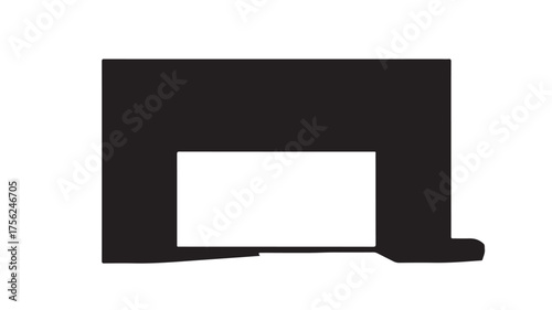 Stunning modern abstract geometric archway structure in bold black offering a dramatic entrance or framing opportunity for creative projects and architectural concepts