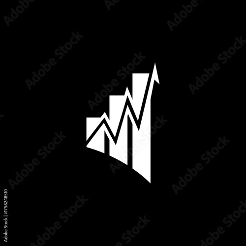 business graph on black background