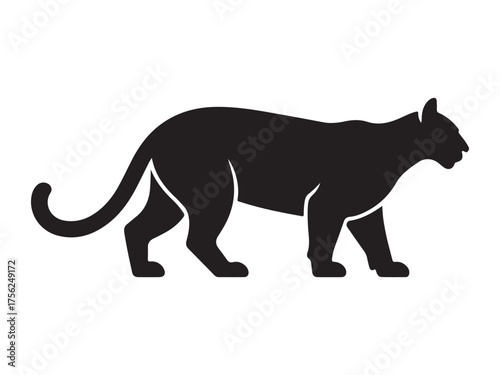 Majestic mountain lion cougar puma silhouette animal design
