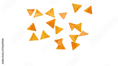Free Download Crispy tortilla chips scattered on transparency background, perfect for snacking or party platters, adding crunchy texture to any dish - GFXLoad