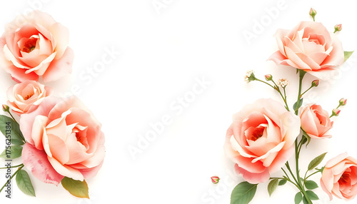 Beautiful romantic bouquet of pink and red roses perfect for a Valentine's Day card or wedding gift.