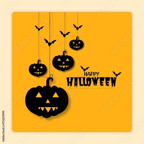 Happy Halloween Pumpkin Silhouette JPG Design