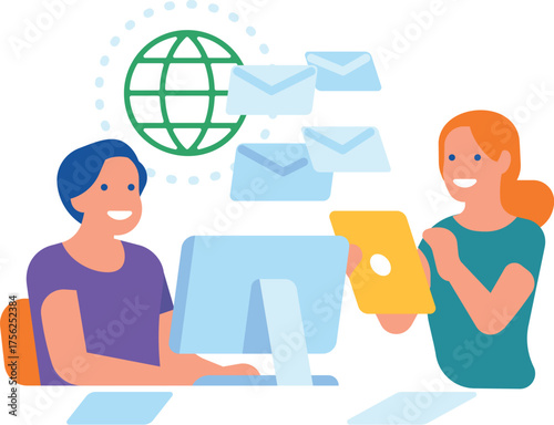 People Talking Through Internet Mail
